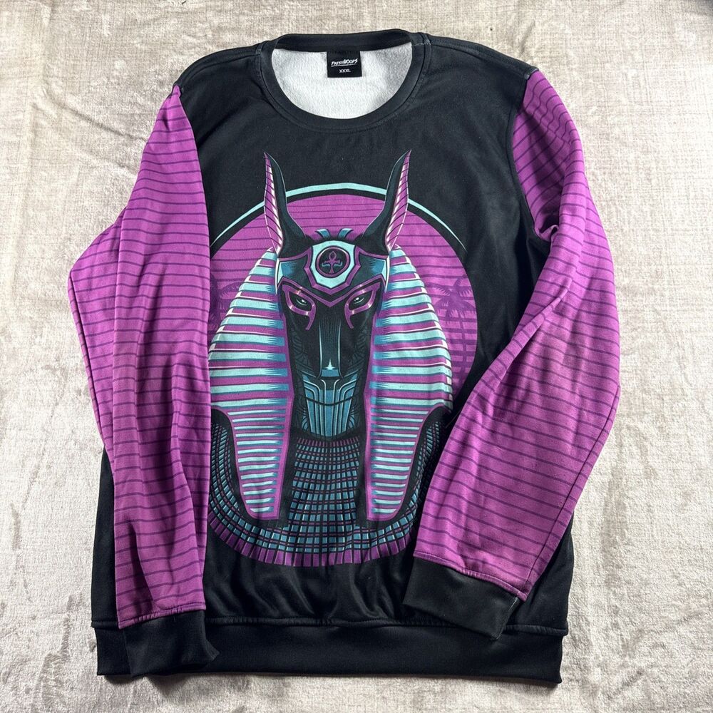 Fresh Hoods Women's Cropped Stretch Drawstring AOP Striped Sweatshirt Size XXXL